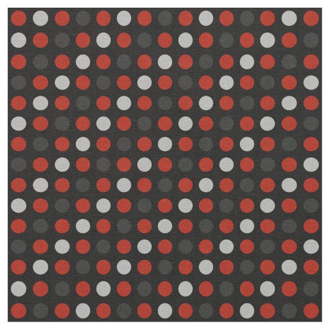 Tissu Red, black and gray polka dots (Fermer)