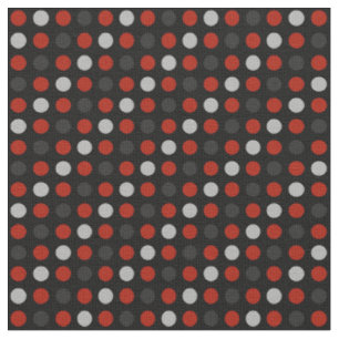 Tissu Red, black and gray polka dots