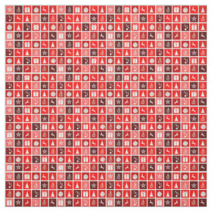 Tissu Red Christmas Holiday Cute Tree Reinder