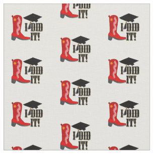 Tissu Red Cowboy Boot Graduation