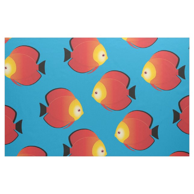 Tissu Red Duscus Tropical Fish Imprimer Motif (Fat Quarter)