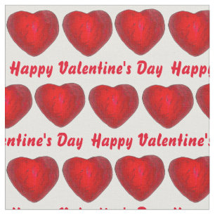 Tissu Red Foil Chocolat Coeurs Coeurs Saint-Valentin