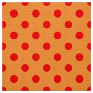 Tissu Red On Orange Pois Motif Design
