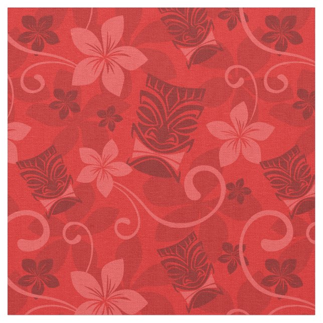 Tissu Red Tiki Masques Hawaïen (Fermer)