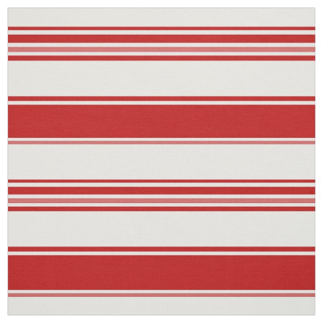 Tissu Red & White Beach Stripes (grande échelle) (Échantillon)