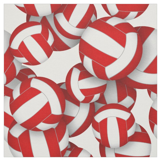 Tissu red white team colors volleyballs scalable pattern (Échantillon)