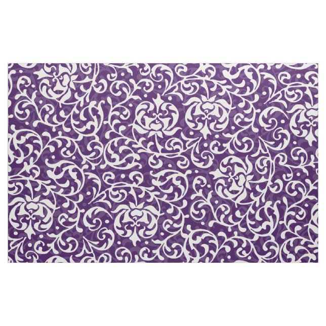 Tissu Regal Violet Renaissance Floral Damask (Fat Quarter)