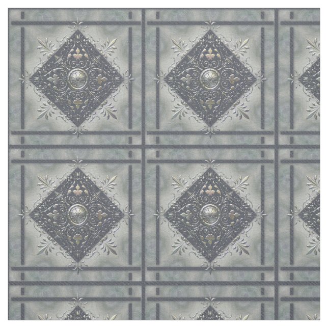 Tissu Regard argenté de denim de flocon de neige (Échantillon)