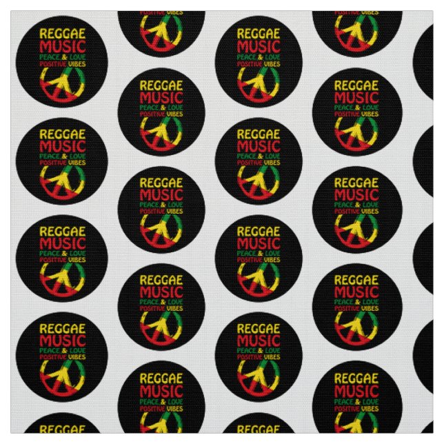Tissu Reggae and Peace Symbol with positive quotes (Échantillon)
