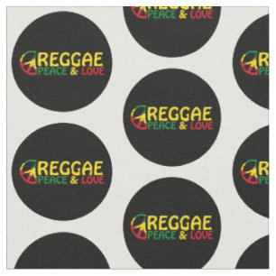 Tissu Reggae art avec des mots positifs Paix et Amour