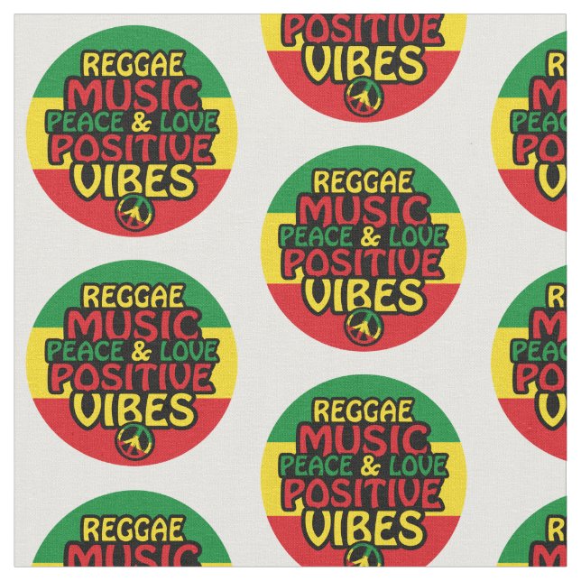 Tissu Reggae design with positive quotes and reggae flag (Fermer)