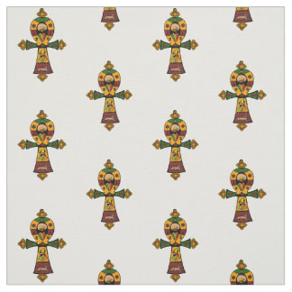 Tissu Reggae Ethiopie Jamaïque Ankh de Haile Selassie