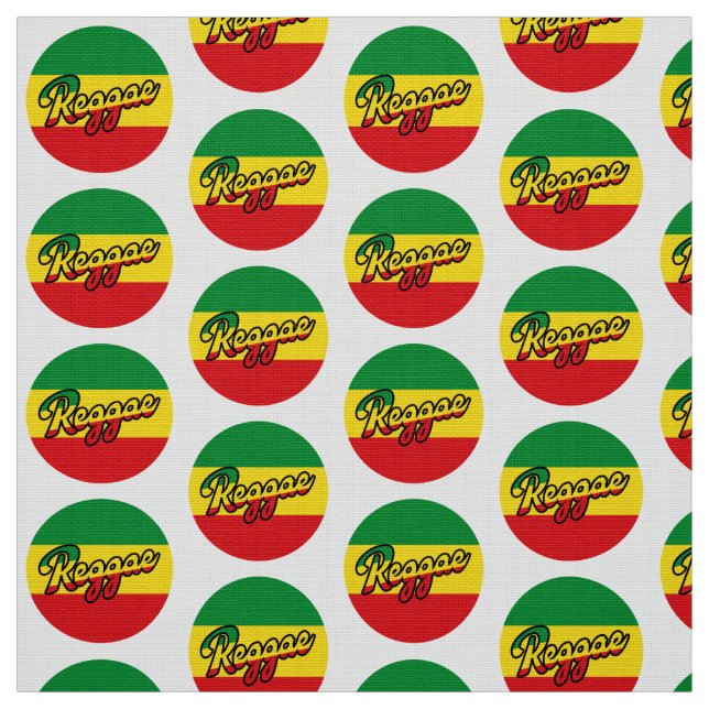 Tissu Reggae Music with reggae flag colors (Échantillon)