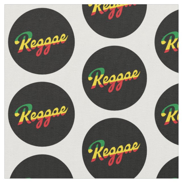 Tissu Reggae Musique avec couleurs du drapeau reggae (Fermer)