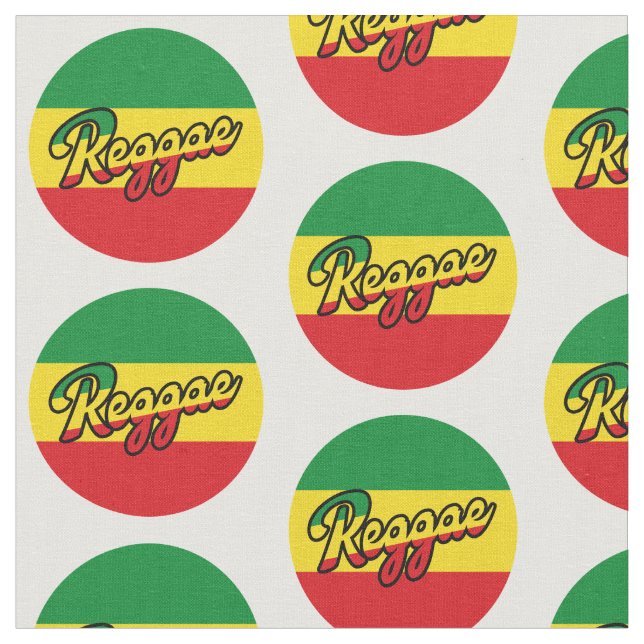 Tissu Reggae Musique avec couleurs du drapeau reggae (Fermer)