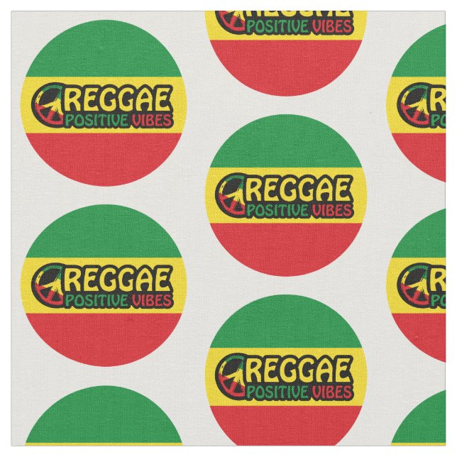 Tissu Reggae Musique avec des vibes positives et drapeau (Fermer)