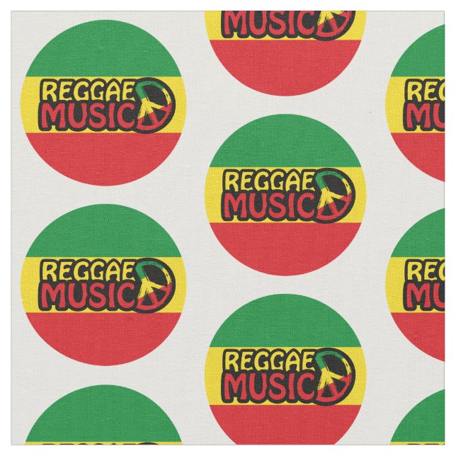 Tissu Reggae Musique, reggae art avec symbole de paix (Fermer)