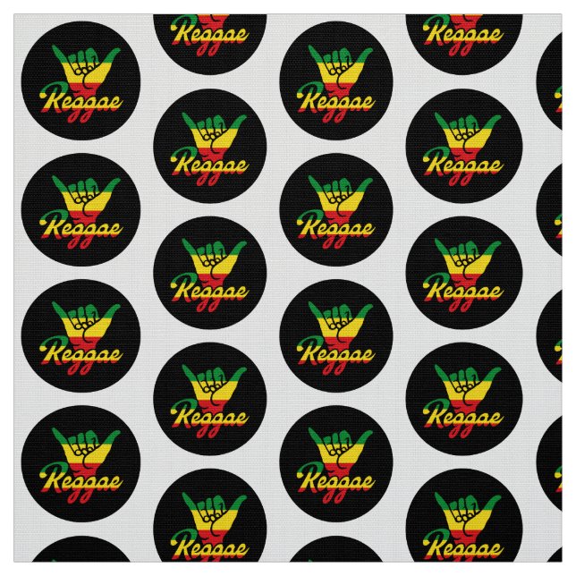 Tissu Reggae Shaka Hands with reggae colors (Échantillon)