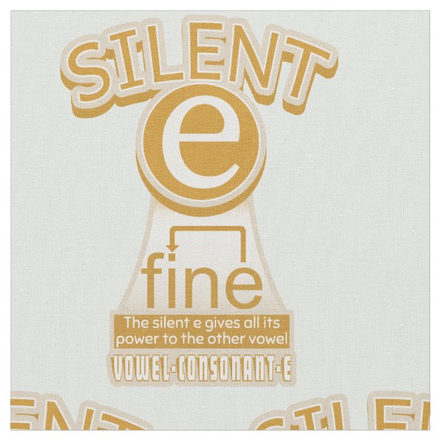 Tissu Règle de phonie en anglais Silent E (Fermer)