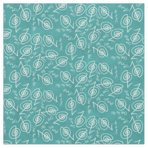 Tissu Reiki Cho Ku Rei Motif bleu et blanc