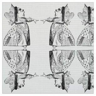 Tissu Reine de miroir de coeurs en noir et blanc (petit)