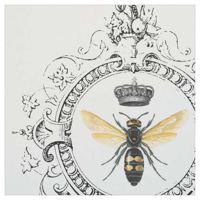 Tissu Reine des abeilles française VINTAGE MODERNE (Échantillon)