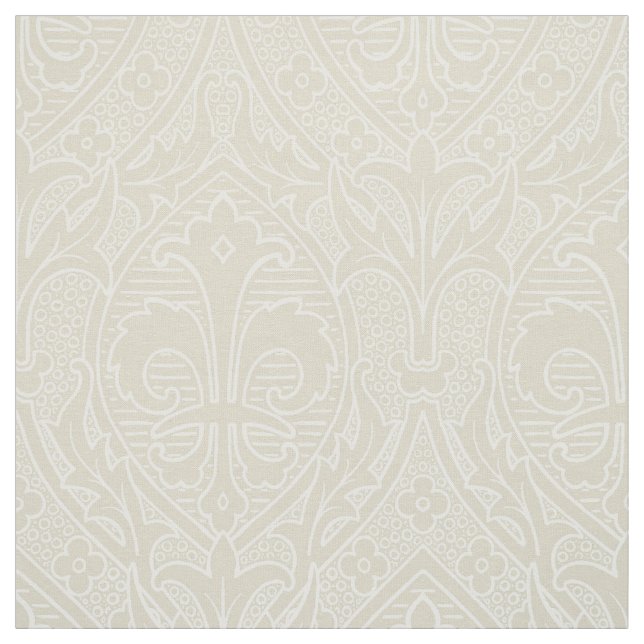 Tissu Renaissance gothique Fleur de Lys - Ivoire (Échantillon)
