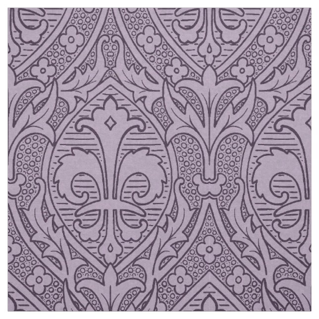 Tissu Renaissance gothique Fleur de Lys - Lavande (Échantillon)