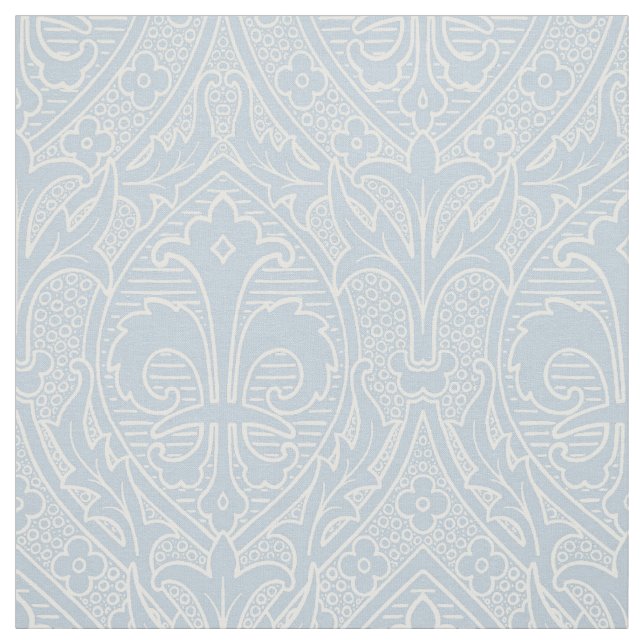 Tissu Renaissance gothique Fleur de Lys - Misty Blue (Échantillon)