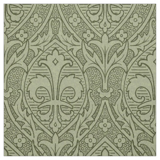 Tissu Renaissance gothique Fleur de Lys - Mossy Green