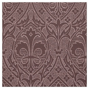 Tissu Renaissance gothique Fleur de Lys - Vin