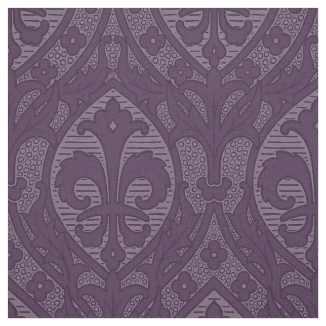 Tissu Renaissance gothique Fleur de Lys - Violet (Échantillon)