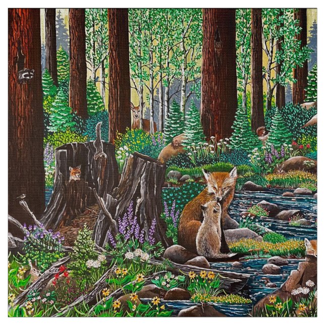 Tissu Renard de l'Amour de Mère (Échantillon)