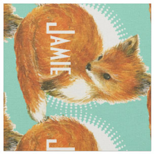 Tissu Renard personnalisé à la menthe moderne