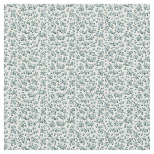 Tissu Répéter les succulents Motifs sur blanc (Fermer)