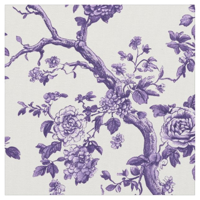 Tissu Répétition de branche florale violette (Fermer)