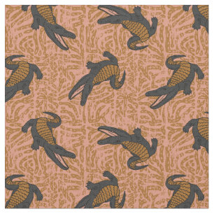 Tissu reptile alligator rouille