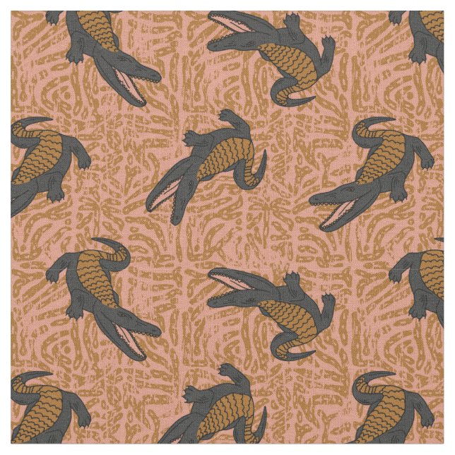 Tissu reptile alligator rouille  (Fermer)
