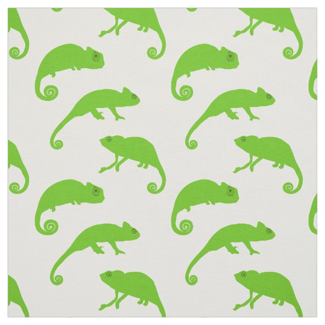 Tissu Reptile d'amusement à motifs de caméléon vert (Échantillon)