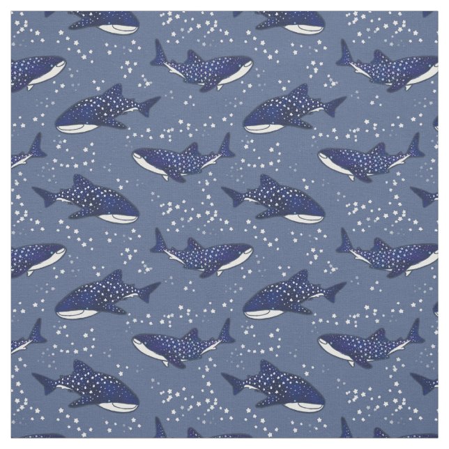 Tissu Requin de baleine étoilé (foncé) (Échantillon)