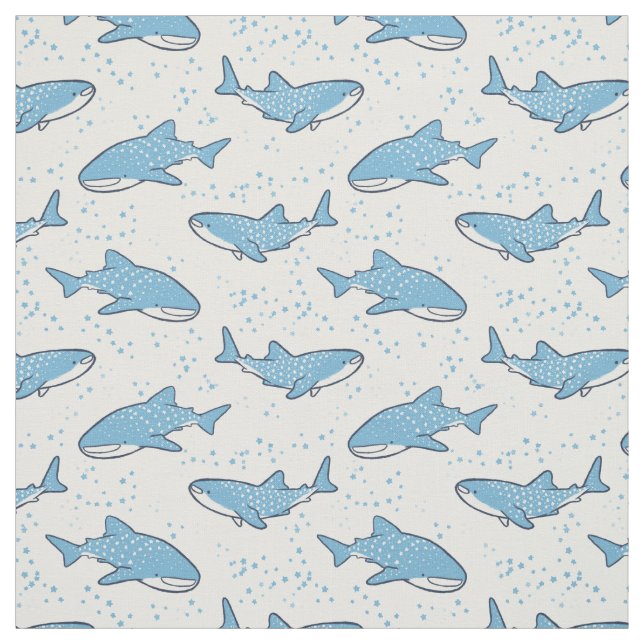 Tissu Requin de baleine étoilé (lumière) (Échantillon)