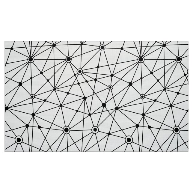 Tissu Réseau 010316 - Noir sur blanc (Fat Quarter)