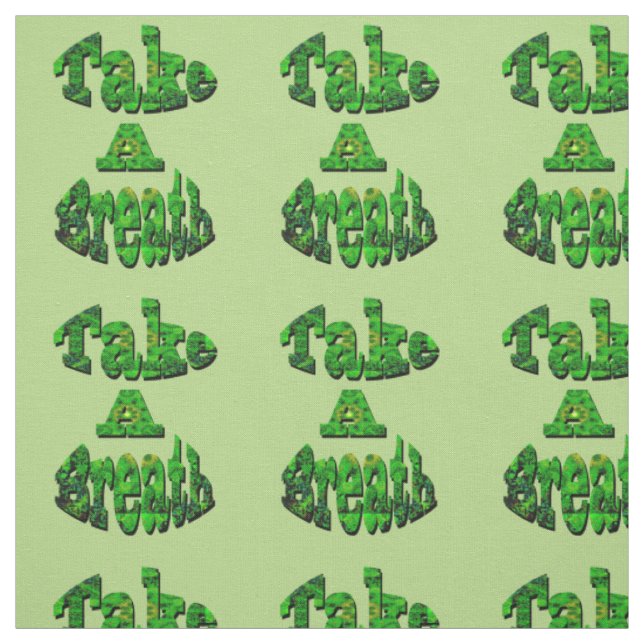 Tissu Respire, Écrite En Vert, (Échantillon)