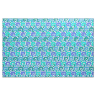 Tissu Ressacs de l'eau dans le motif nautique bleu de