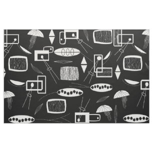 Tissu Résumé noir et blanc