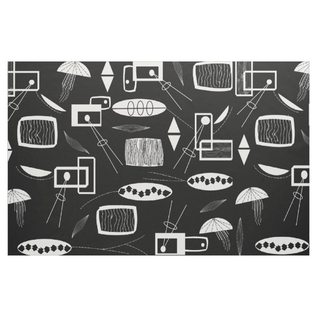 Tissu Résumé noir et blanc (Fat Quarter)