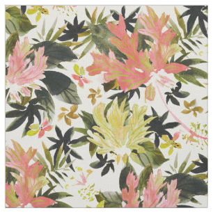 Tissu RETRAIT SAUVAGE Hibiscus tropical Floral