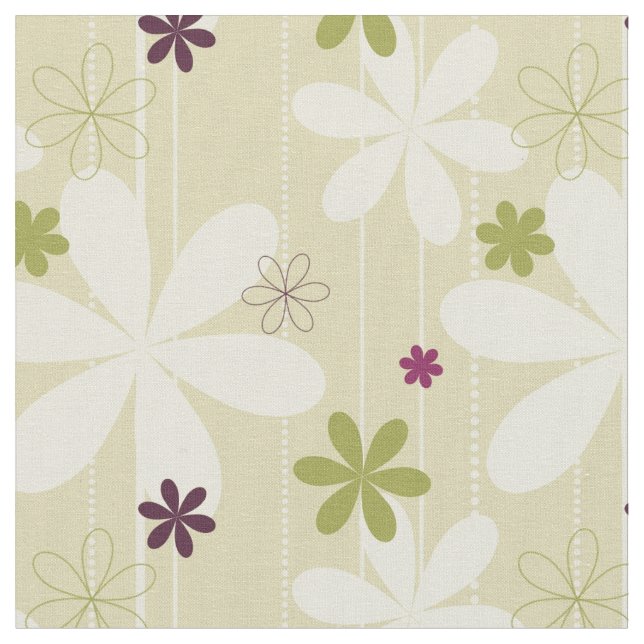 Tissu Rétro arrière - plan floral (Fermer)