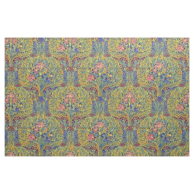 Tissu Retro Arts & Crafts style Birds in Trees Pattern (Fat Quarter)