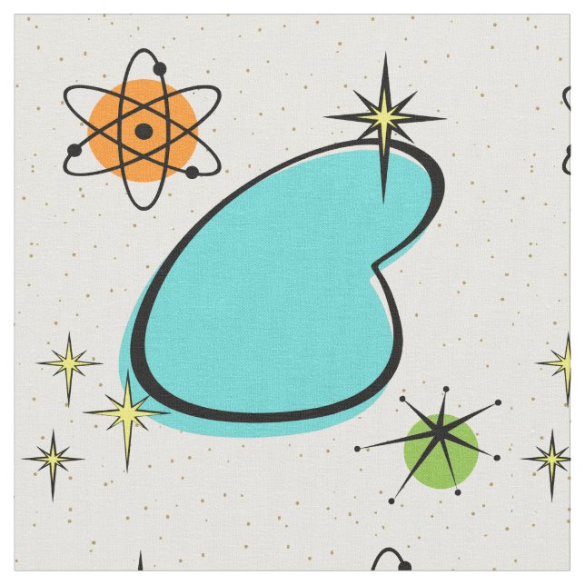 Tissu Retro Atomic Boomerang et Starburst (Fermer)